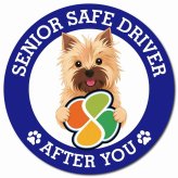 カーサイン 高齢者マーク SENIOR SAFE DRIVER ノーリッチテリア マグネット 強力 直径13cm 肉球 日本製 車 ステッカー