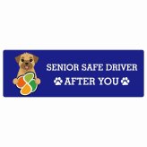 カーサイン 高齢者マーク SENIOR SAFE DRIVER ボーダーテリア ステッカー シール 長方形 20x6.7cm 肉球 日本製 車