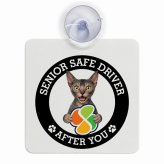 カーサイン 高齢者マーク SENIOR SAFE DRIVER ライコイ 車内用 吸盤タイプ 収れん火災防止タイプ 肉球 日本製 車 ステッカー