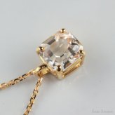 非加熱 ピーチサファイア 1.16ct ネックレス ペンダント K18 ゴールド 18金 サファイアネックレス ピーチ ホワイト サファイア レディース 一粒 シンプル 可愛い プレゼント 誕生石 Drops
