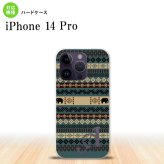iPhone14 Pro iPhone14 Pro スマホケース 背面ケース ハードケース エスニック ゾウ 青 +アルファベット 2022年 9月発売 nk-i14p-1573i