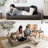 2.5人掛けローソファ 幅166cm×奥行71cm×高さ59cm(座面高:19cm) シンプル ポリエステル ウレタンフォーム Sバネ 組立品 自然と体を預けてリラックスした時間を過ごせます 小さなお子様やペットのいるご家庭にも です アイボリー 新生活