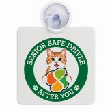 カーサイン 高齢者マーク SENIOR SAFE DRIVER 茶白 車内用 吸盤タイプ 収れん火災防止タイプ 肉球 日本製 車 ステッカー