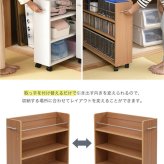 本棚 押入れ 収納 2個セット 幅19.5 奥行78 .5 キャスター付き 隙間 スリム ワゴン 棚 3段 大容量 CD DVD 本 漫画 整理 スライド 収納庫 おしゃれ