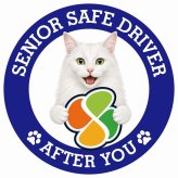カーサイン 高齢者マーク SENIOR SAFE DRIVER ターキッシュアンゴラ ステッカー シール 直径13cm 肉球 日本製 車