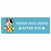 カーサイン 高齢者マーク SENIOR SAFE DRIVER 三毛 ステッカー シール 長方形 15x5cm 肉球 日本製 車