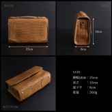 スモールクロコダイル ヌメ革 2way バッグ ショルダーバッグ センター取り 一枚革 かぶせ開閉 クラッチバッグ 立ち上がりハンドル A5収納 ミニポケット 希少 本革 レディース 高級 レザー 鞄 保証書付 プレゼント ギフト 4FA (06002004r)