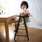 ベビーチェア 完成品 天然木 ライトブラウン・ダークブラウン W44xD44xH72.5cm・座面高49cm・足乗せ高26cm 子供椅子 キッズチェア 木製 ライトブラウン ダークブラウン おしゃれ