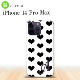iPhone14 ProMax iPhone14 Pro Max スマホケース 背面ケース ハードケース ハート A 白 黒 +アルファベット 2022年 9月発売 nk-i14pm-115i