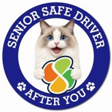 カーサイン 高齢者マーク SENIOR SAFE DRIVER ラグドール マグネット 強力 直径13cm 肉球 日本製 車 ステッカー