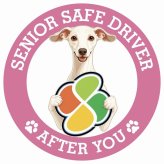 カーサイン 高齢者マーク SENIOR SAFE DRIVER イタリアングレーハウンド ステッカー シール 直径13cm 肉球 日本製 車