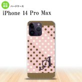 iPhone14 ProMax iPhone14 Pro Max スマホケース 背面ケース ハードケース ドット 水玉 C 薄ピンク 茶 +アルファベット 2022年 9月発売 nk-i14pm-1642i
