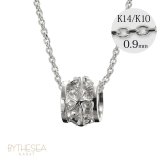 ゴールド ネックレス ハワイアンジュエリー ネックレス ホワイトゴールド バレル 樽 プルメリア 透かし模様 14K K14ホワイトゴールド 14k カットあずきチェーン太0.9mm ギフトラッピング可能 彼女 妻 女性 レディース プレゼント ハロウィン 【品番：CG-GP105W-CH123】