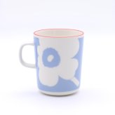 マリメッコ ユフラ ウニッコ マグカップ 250ml ホワイト/ライトブルー/オレンジレッド marimekko UNIKKO JUHLA マグ 食器 ギフト 耐熱 電子レンジ対応 結婚祝い プレゼント 贈り物