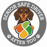 カーサイン 高齢者マーク SENIOR SAFE DRIVER ミニチュアダックスフンド マグネット 強力 直径13cm 肉球 日本製 車 ステッカー