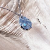 ハワイアンジュエリー ネックレス ターコイズ レディース メンズ ステンレス 石 スクロール シルバー 金属アレルギー チェーン付き サージカルステンレス つけっぱなしOK プレゼント ペア