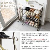 収納家具 ラック あす楽 シューズ 玄関収納 棚 収納 靴箱 スチール ブーツ パンプス 姫系インテリア アンティークゴールド おしゃれ 可愛い ブーツスタンド