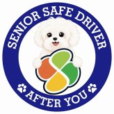 カーサイン 高齢者マーク SENIOR SAFE DRIVER マルチーズ ステッカー シール 直径13cm 肉球 日本製 車