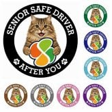 カーサイン 高齢者マーク SENIOR SAFE DRIVER サイベリアン ステッカー シール 直径13cm 肉球 日本製 車
