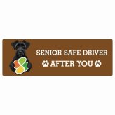 カーサイン 高齢者マーク SENIOR SAFE DRIVER ジャイアントシュナウザー ステッカー シール 長方形 15x5cm 肉球 日本製 車