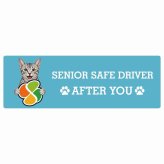 カーサイン 高齢者マーク SENIOR SAFE DRIVER エジプシャンマウ ステッカー シール 長方形 15x5cm 肉球 日本製 車
