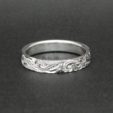 ハワイアンジュエリー リング 指輪 白 ハイビスカス スクロール シルバー925【刻印無料】 花 波 波模様 シルバーアクセサリー メンズ レディース ユニセックス ペアリング 誕生日 プレゼント ハンドメイド 手作り 彫金 箱入り Grand Galleria グランドガレリア