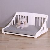 ペットベッド giocoso パイン材 天然木 S・M ライトブラウン・ホワイト W52.5xD42.8xH34cm 犬 猫 ペット家具 ペット用品 ライトブラウン ホワイト おしゃれ