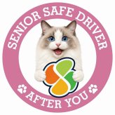カーサイン 高齢者マーク SENIOR SAFE DRIVER ラグドール ステッカー シール 直径13cm 肉球 日本製 車