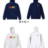 ダンス パーカー プルオーバー メンズ レディース ジュニア 練習着 裏パイル おもしろ 名入れ スウェット おしゃれ キッズ 大きいサイズ 文字入れ無料 「カラフルドリップDANCE」 アートワークスコウベ 【送料無料】