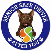 カーサイン 高齢者マーク SENIOR SAFE DRIVER ハバナブラウン マグネット 強力 直径13cm 肉球 日本製 車 ステッカー