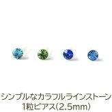 シンプルな1粒カラフル ラインストーン プチピアス（寒色系）金属アレルギー対応 樹脂製 全品1個ずつバラ売り（シリコン 片耳 シングルピアス １個 片方 バラ売り ポップ キャッチ プチプラ かわいい キュート） プレゼント