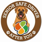 カーサイン 高齢者マーク SENIOR SAFE DRIVER 土佐犬 マグネット 強力 直径13cm 肉球 日本製 車 ステッカー