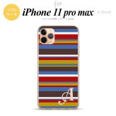 iPhone11ProMax iPhone11pro max スマホケース ソフトケース ボーダー ブルーブラウン +アルファベット メンズ レディース nk-i11pm-tp703i
