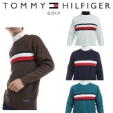 トミーヒルフィガー ゴルフ メンズ シグネチャーストライプ クルーネックセーター TOMMY HILFIGER GOLF THMA473 秋冬モデル お誕生日祝い お祝い 記念品 お父さん 父の日 彼氏 男性 30代 40代 50代 60代  還暦祝い 敬老の日 人気プレゼント プレゼント