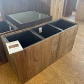鉢カバー おしゃれ 軽い 大型 四角 スクエア リサイクルウッド レクト 樹脂インナー付 Lサイズ 高級 北欧 室内 屋内 観葉植物用 サボテン 特大 玄関 インテリア プランター 深型