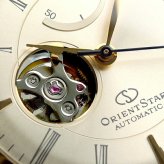 オリエントスター 腕時計 ブランド クラシック セミスケルトン 草木にそそぐひかり 自動巻き 機械式 メンズ RK-AT0201G シャンパンゴールド ブラウン