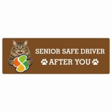 カーサイン 高齢者マーク SENIOR SAFE DRIVER クリリアンボブテイル ステッカー シール 長方形 15x5cm 肉球 日本製 車