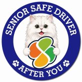 カーサイン 高齢者マーク SENIOR SAFE DRIVER ペルシャ マグネット 強力 直径13cm 肉球 日本製 車 ステッカー