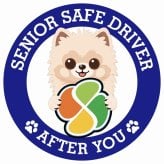 カーサイン 高齢者マーク SENIOR SAFE DRIVER ポメ柴 ステッカー シール 直径13cm 肉球 日本製 車