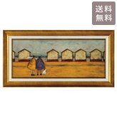 サムトフト 海の家から海が見える ST-10037 送料無料 アートフレーム 絵 絵画 海外 人 海 家 犬 イヌ dog サム トフト