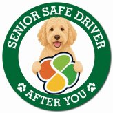 カーサイン 高齢者マーク SENIOR SAFE DRIVER ラブラドゥードル マグネット 強力 直径13cm 肉球 日本製 車 ステッカー