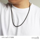 ステンレス 定番 ダブル喜平ネックレス 幅5mm 細身 チェーンネックレス メンズネックレス 6面カット 燻し アンティークシルバー 45cm 50cm 60cm 細め シンプル 王道 中折れ式 存在感 男性 金属アレルギー対応