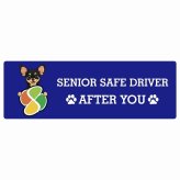 カーサイン 高齢者マーク SENIOR SAFE DRIVER チワピン ステッカー シール 長方形 20x6.7cm 肉球 日本製 車