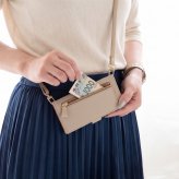 多機種対応 スマホケース 手帳型 ファスナーポケット付き 【 シュリンクレザー 】 本革 サイドマグネット スマホショルダー くすみカラー