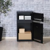 スチール宅配ボックス Luca ホワイト・ブラック 2色展開 郵便ポスト メールボックス 玄関 屋外 おしゃれ シンプル 新生活 家具 インテリア 不二貿易