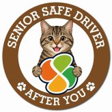 カーサイン 高齢者マーク SENIOR SAFE DRIVER キジトラ マグネット 強力 直径13cm 肉球 日本製 車 ステッカー