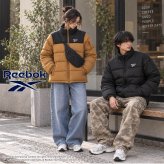 Reebok リーボック 中綿ジャケット メンズ 長袖 アウター スタンドカラー フルジップ  軽量 防寒 あたたかい ロゴ スポーツ ブランド 大きいサイズ ゆったり ユニセックス 大人 カジュアル アウター 春 秋 冬 M L LL 黒 別注 2026fw karlas