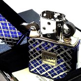 ZIPPO ブルー ヘリテージ ジッポ ライター 両面加工 彫刻 Heritage Blue 1932 ロゴ 青 おしゃれ 七宝 かっこいい ギフト プレゼント メンズ レディース