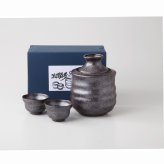 黒銀彩　酒燗器セット（大） 磁器 美濃焼 やきものの里から、暮らしを贈ります。　ギフト 食器 セット テーブルウェア
