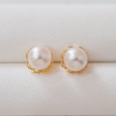 ［pearl619］6mm - 6.5mm ホワイトピンク クローバー ピアス あこや真珠